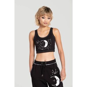 Hell Bunny Solaris Black Graphic Moon Crop Top